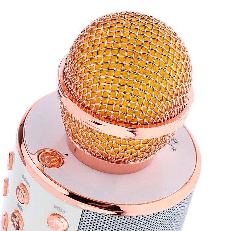 Караоке-микрофон с подсветкой и функцией изменения голоса WS-858 - фото 10 - id-p196893460