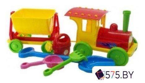 Набор игрушек для песочницы Doloni-Toys Поезд с песочным набором 013222/3 (красный), фото 2