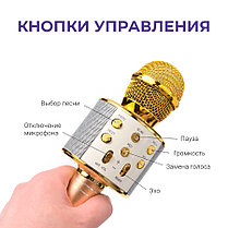 Караоке-микрофон с подсветкой и функцией изменения голоса WS-858, фото 3