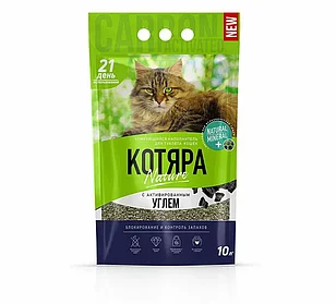 "Котяра" наполнитель комкующийся, с активированным углем 10 л (4,2 кг)