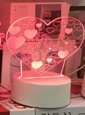 3 D Creative Desk Lamp (Настольная лампа голограмма 3Д, ночник) "I Love You" - фото 4 - id-p196898903