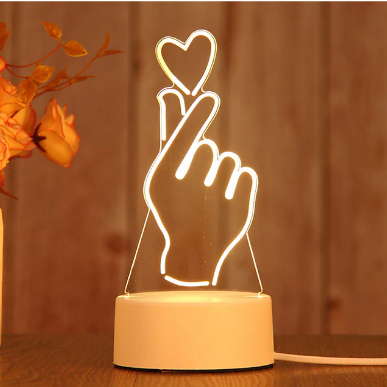 3 D Creative Desk Lamp (Настольная лампа голограмма 3Д, ночник)  "I Love You"