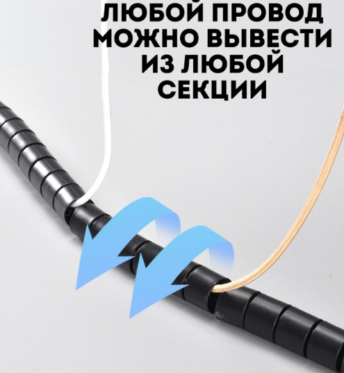 Кабельный органайзер / оплетка - держатель для крепления / защиты проводов, 2 метра, черный - фото 7 - id-p196898925