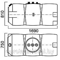 Емкость прямоугольная горизонтальная 800 литров для дизельного топлива со сливом Анион, фото 5