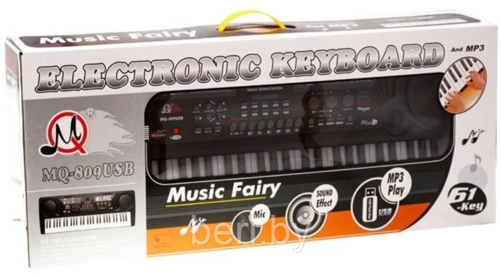 MQ809 USB Синтезатор пианино, 61 клавиша, микрофон, MP3, работает от сети - фото 6 - id-p196899736