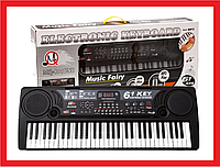 MQ809 USB Синтезатор пианино, 61 клавиша, микрофон, MP3, работает от сети