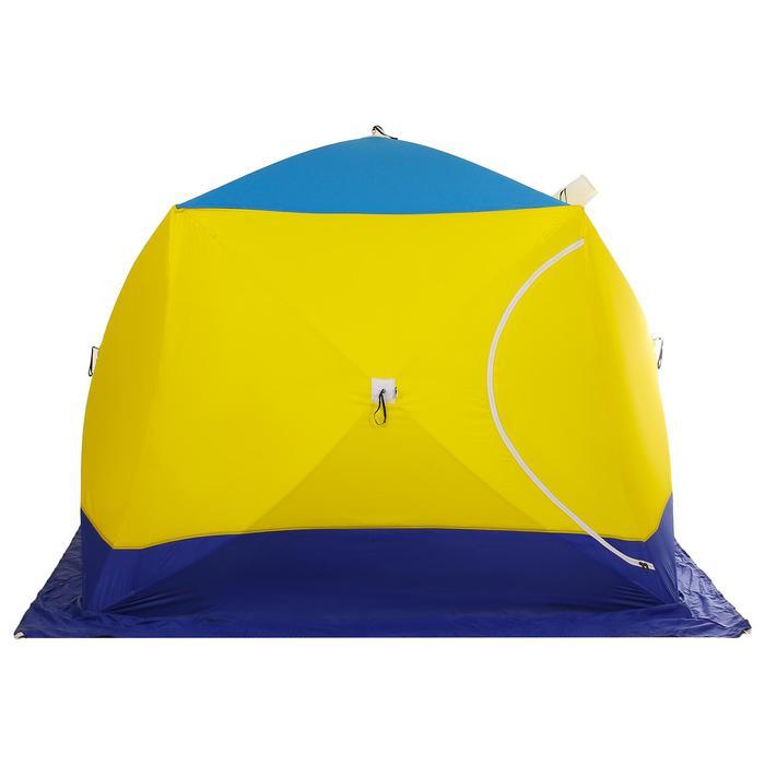Палатка СТЭК КУБ 4 трехслойная дышащая (разноцветная) -  по .