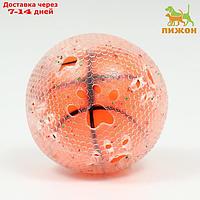 Игрушка для собак "Мяч баскетбол-лапки 2 в 1", TPR+винил, 7,5 см, прозрачная/коричневая