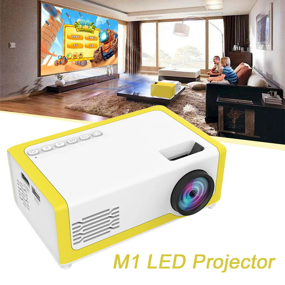 Мультимедийный портативный светодиодный LED проектор Mini Projector M1 FULL HD 1080p (HDMI, USB, пульт ДУ) - фото 1 - id-p196913528