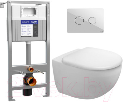 Унитаз подвесной с инсталляцией Duravit Architec Rimless 45720900A1 + 50Z/А63476 + P-BU-ACN-CIR-PN/Wh/Gl