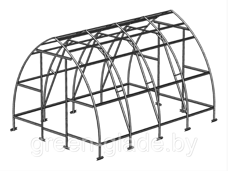 Теплица Дачная Стрелка ЛЮКС 3 каркас 4м - фото 8 - id-p196914933