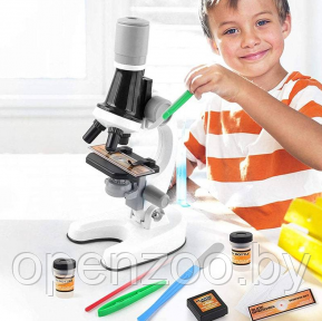 Детский набор Юный биолог Микроскоп Scientific Microscope с приборами для опыта Белый - фото 1 - id-p146635163