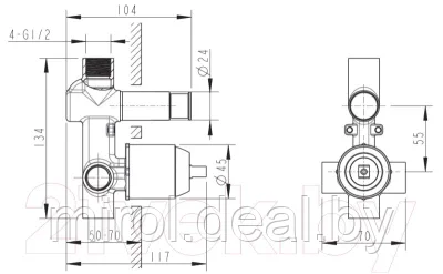 Встраиваемый механизм смесителя Bravat Phillis D9100CP-ENG - фото 2 - id-p196923882