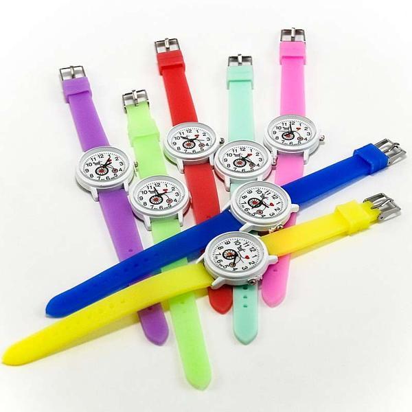 Часы детские наручные с силиконовым ремешком B-0007 Розовый - фото 1 - id-p196928302