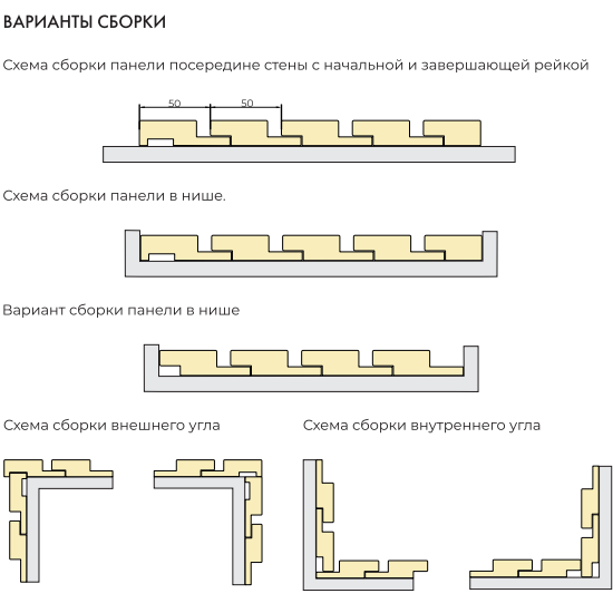 Реечная стеновая панель МДФ Ликорн кремовая матовая РП-1.З.18.2800 завершающая рейка 65*18*2800мм - фото 5 - id-p196928312