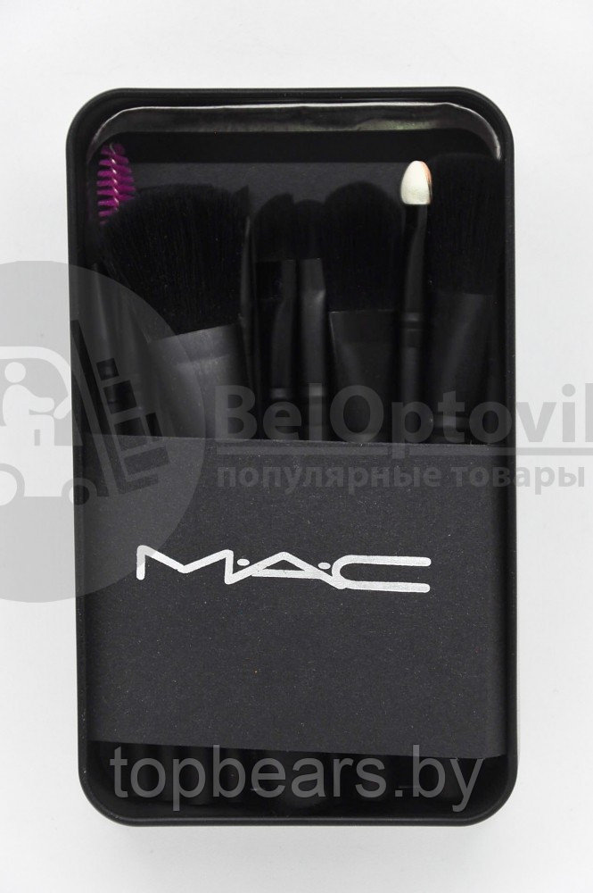 Набор кистей для макияжа MAC в металлическом пенале, 7 кистей - фото 3 - id-p179744347