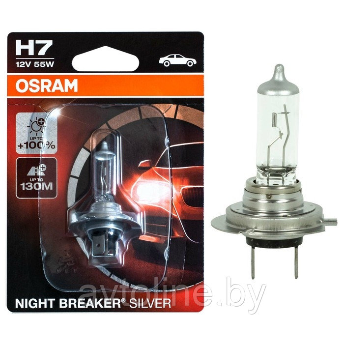 Автомобильная лампа H7 Osram Night Breaker Silver +100% (блистер 1 шт) 64210NBS-01B - фото 1 - id-p196809663