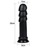 Черный фаллоимитатор King-Sized Anal Ripples 28 см, фото 3
