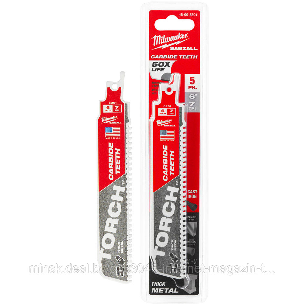 Пильное полотно Heavy Duty TCT Torch по металлу (5 шт / 150 мм) Milwaukee (48005501) - фото 1 - id-p114594289