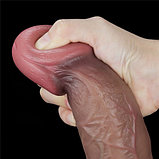 Реалистичный фаллос-мулат с мошонкой Lovetoy Silicone Cock 27 см, фото 6