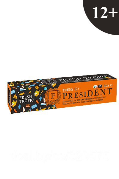 Зубная паста President Teens 12+ Fresh Tropic, 70 г. (без фтора)