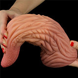 Фаллос-язычок с рельефным стволом Lovetoy Nature Cock Tongue 25 см, фото 7