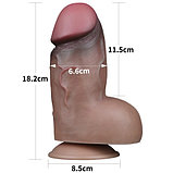 Суперширокий фаллос-мулат с мошонкой Lovetoy Silicone Cock 18 см, фото 3