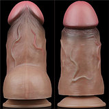 Суперширокий фаллос-мулат с мошонкой Lovetoy Silicone Cock 18 см, фото 8