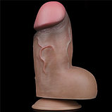 Суперширокий фаллос-мулат с мошонкой Lovetoy Silicone Cock 18 см, фото 9