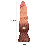 Фаллоимитатор с ярко выраженным рельефом и градиентом Lovetoy Silicone Cock 25 см, фото 2