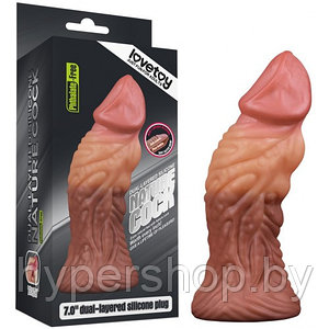 Широкий фаллос с ярко выраженным рельефом и большой головкой Lovetoy Silicone Cock 18 см