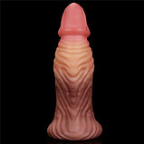 Широкий фаллос с ярко выраженным рельефом и большой головкой Lovetoy Silicone Cock 18 см, фото 8