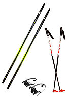 Лыжи STC с полужестким креплением и палками (170 см)