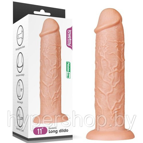 Большой фаллос на присоске Lovetoy Realistic Long Dildo 28 см