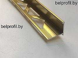 Профиль для плитки 10 мм,c ножкой цвет  золото глянец 270 см