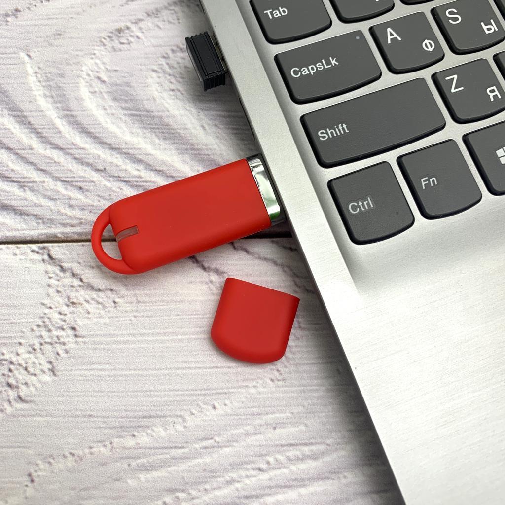 USB накопитель (флешка) Shape с покрытием софт тач, 16 Гб. Красная - фото 1 - id-p196948629