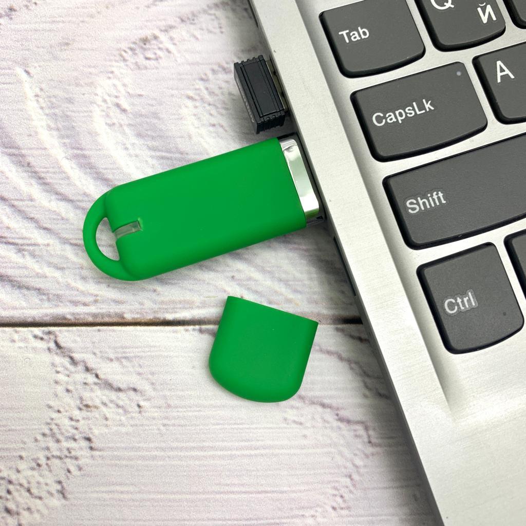 USB накопитель (флешка) Shape с покрытием софт тач, 16 Гб .Зеленая - фото 1 - id-p196948630