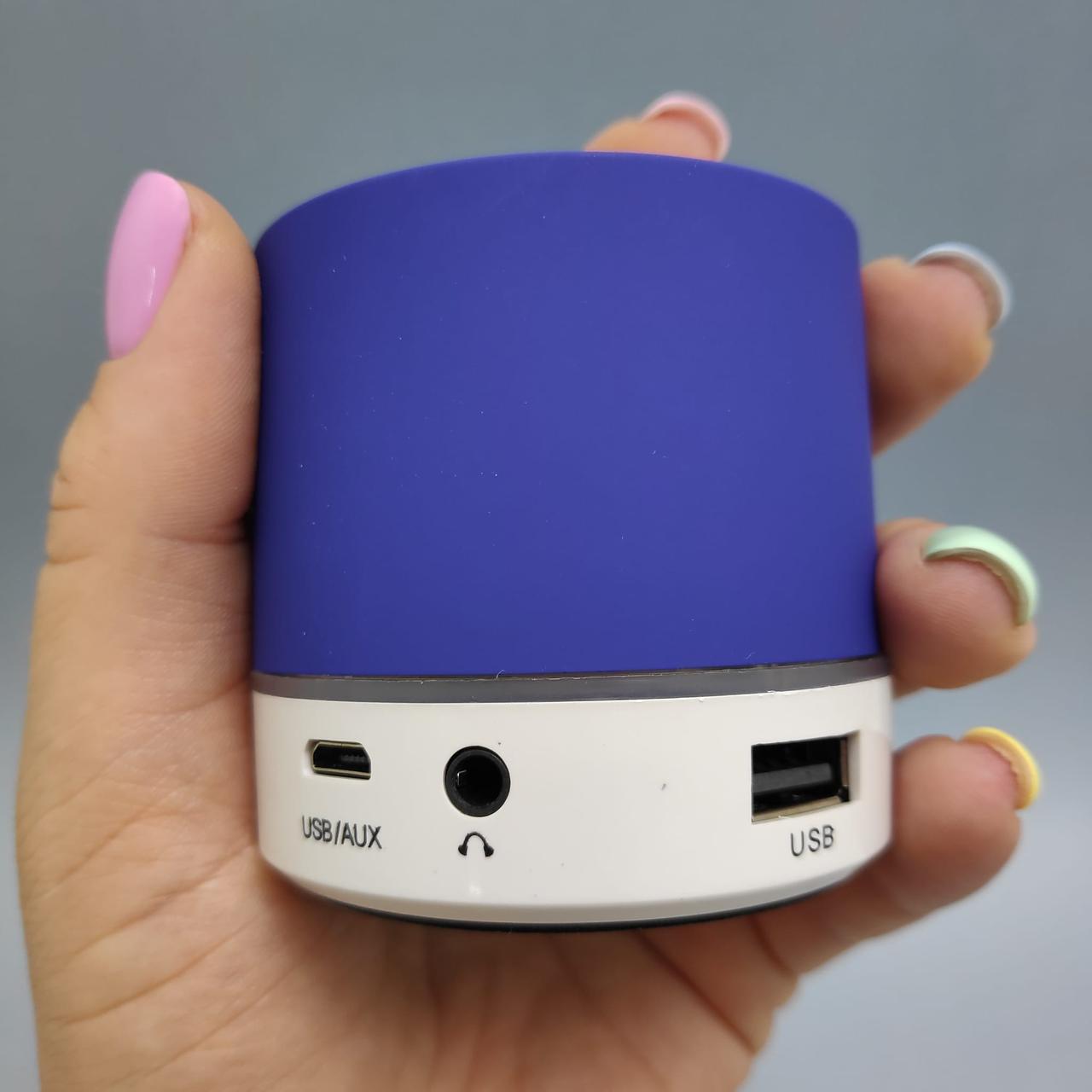 Портативная беспроводная Bluetooth колонка с подсветкой Mini speaker (TF-card, FM-radio). Синяя - фото 8 - id-p196948647