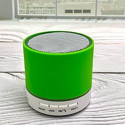 Портативная беспроводная Bluetooth колонка с подсветкой Mini speaker (TF-card, FM-radio). Зеленая