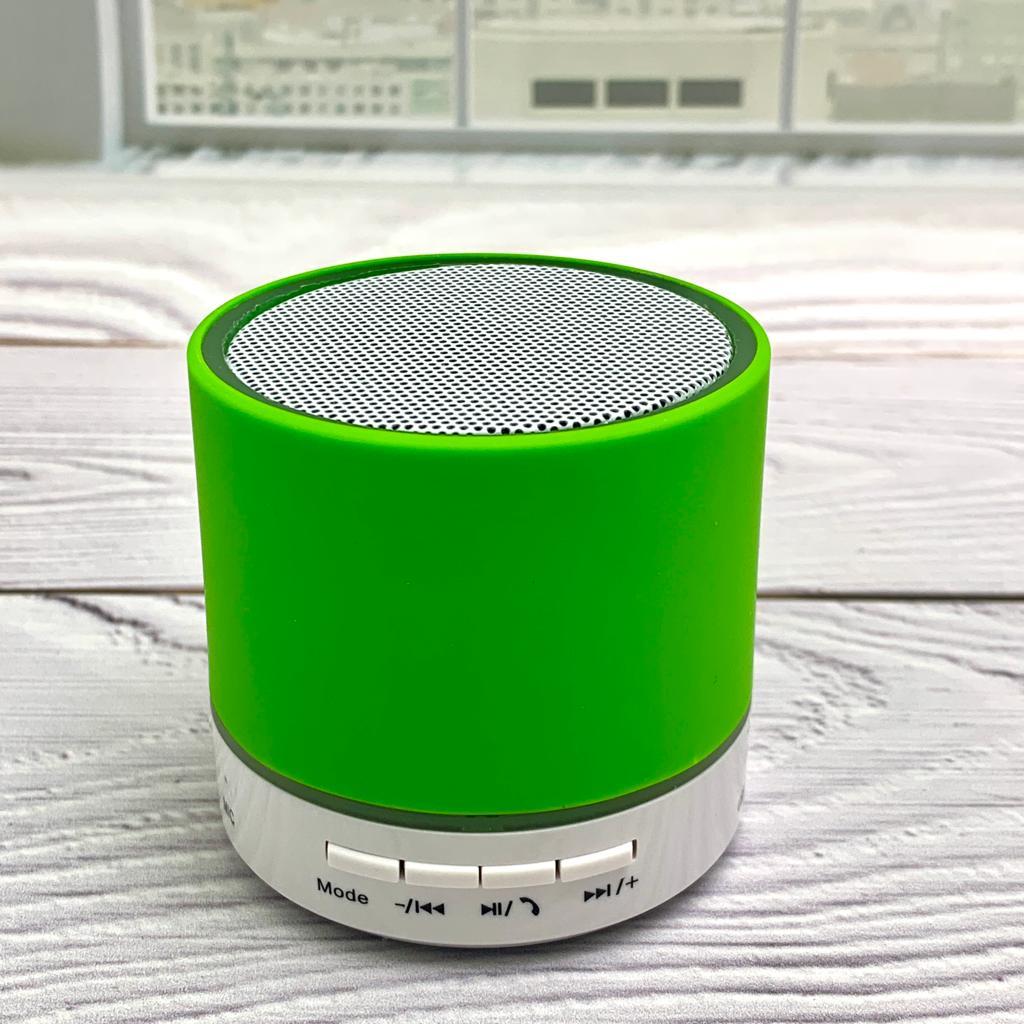 Портативная беспроводная Bluetooth колонка с подсветкой Mini speaker (TF-card, FM-radio). Зеленая - фото 1 - id-p196948648