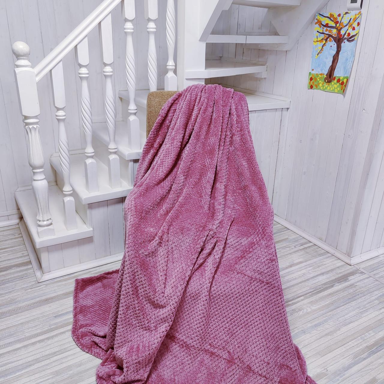 Плед флисовый Премиум 200 х 220 см (Северная Осетия) Рисунок УЛЕЙ Пепельно-розовый - фото 6 - id-p196948749