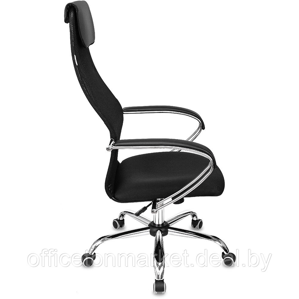 Кресло руководителя "Бюрократ CH-607SL TW-01 Neo Black", сетчатая ткань, хром, черный - фото 4 - id-p196954211