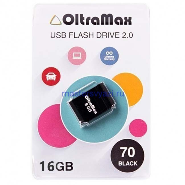 Флешка OltraMax 70 16GB USB 2.0 (черный) - фото 1 - id-p196960929