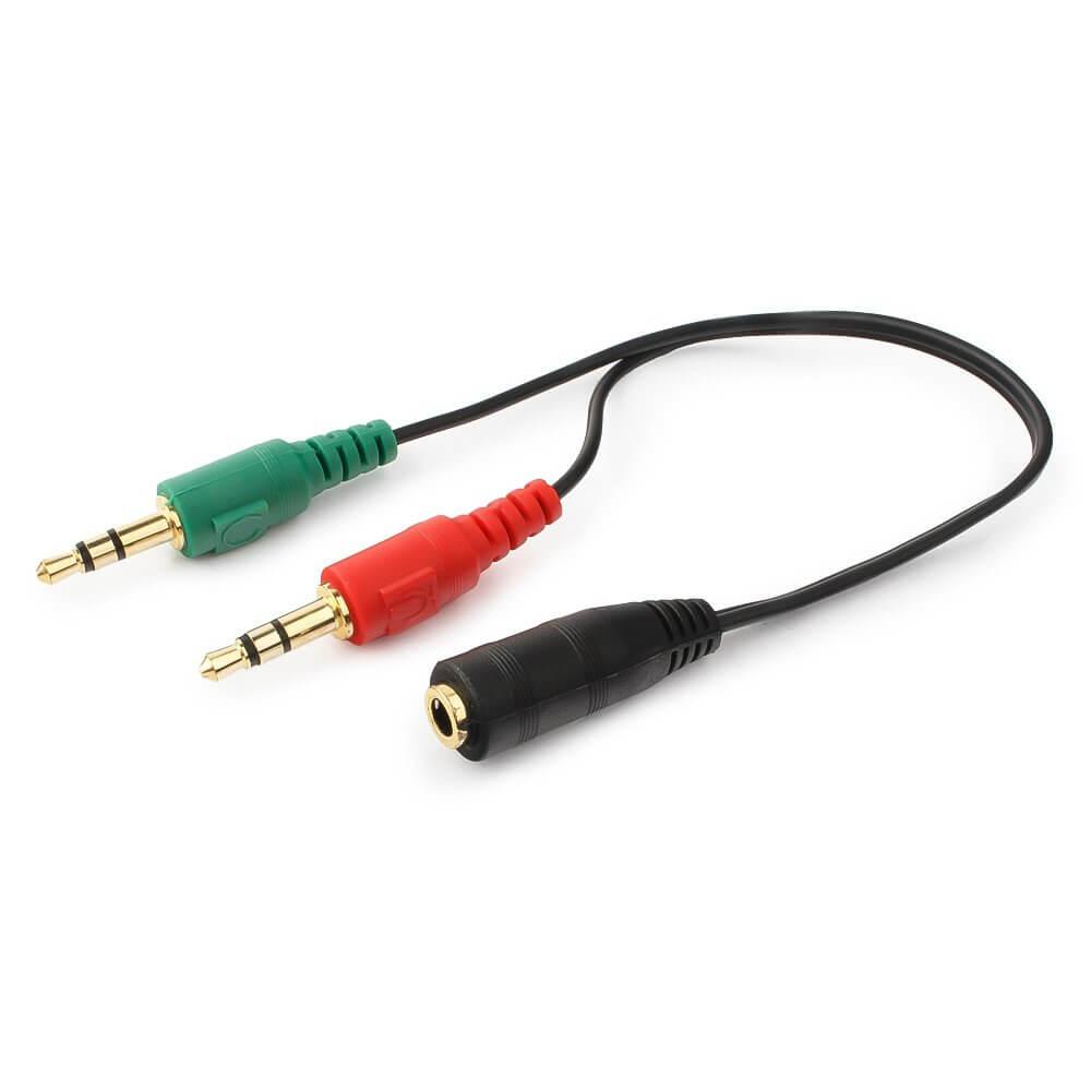 Разветвитель для наушников и микрофона Qumo 2 Jack 3.5 (папа) - Jack 3. ...