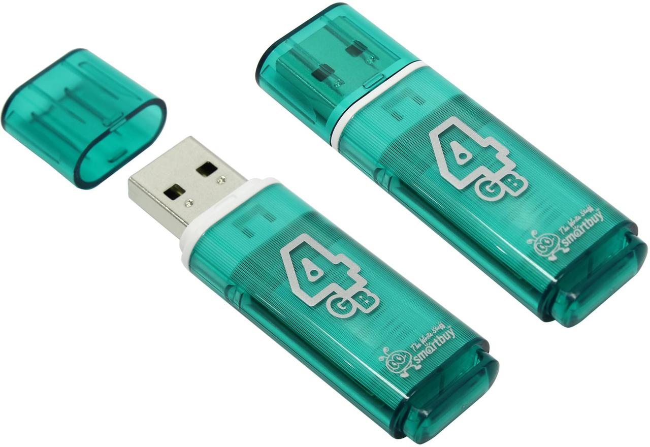 Флешка SmartBuy Glossy 4GB USB 2.0 (зеленый) - фото 2 - id-p196961998