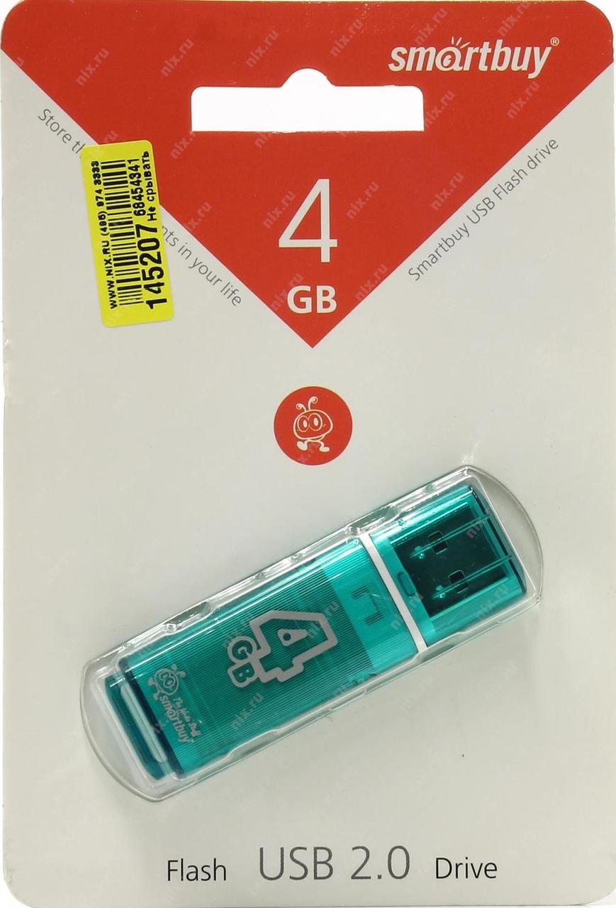 Флешка SmartBuy Glossy 4GB USB 2.0 (зеленый) - фото 4 - id-p196961998