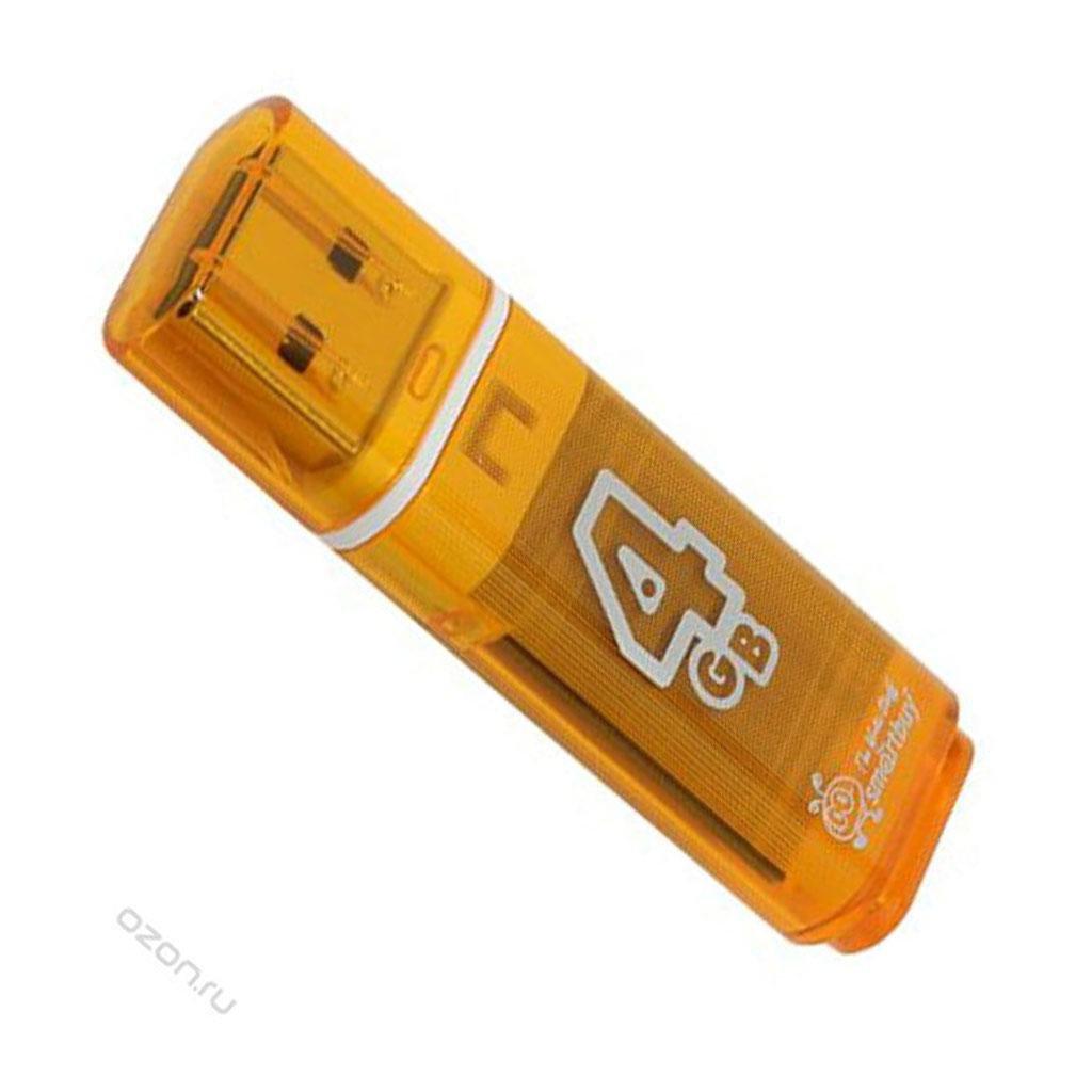 Флешка SmartBuy Glossy 4GB USB 2.0 (оранжевый) - фото 2 - id-p196961999