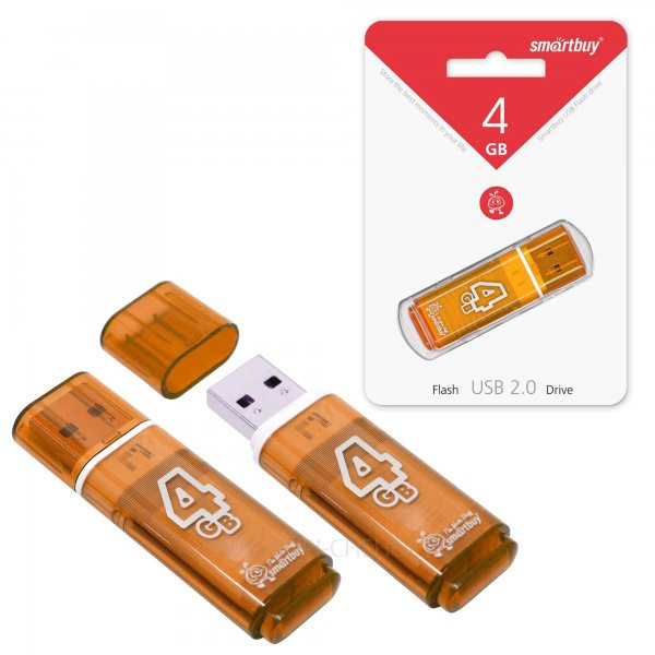 Флешка SmartBuy Glossy 4GB USB 2.0 (оранжевый) - фото 6 - id-p196961999