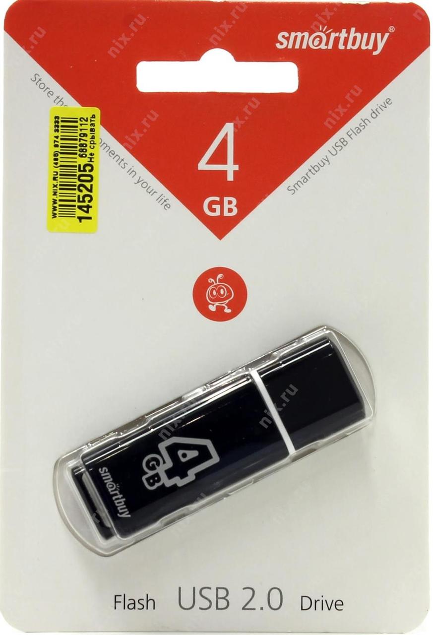 Флешка SmartBuy Glossy 4GB USB 2.0 (черный) - фото 5 - id-p196962000