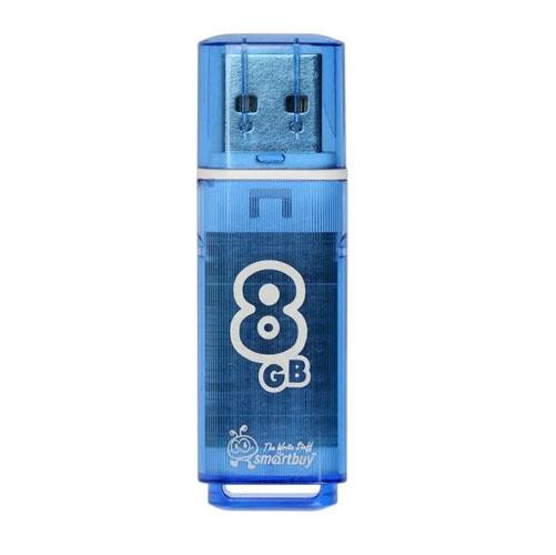 Флешка SmartBuy Glossy 8GB USB 2.0 (голубая) - фото 1 - id-p196962001